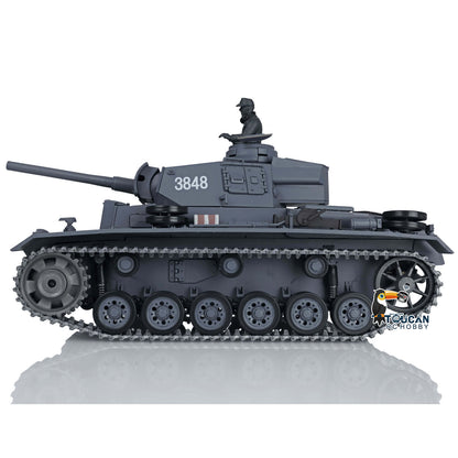 Henglong 2.4G 1/16 TK7.0 Promotion Panzer III L 3848 RTR RC Tank Smoke BB Infrared System Metal Sprockets Idlers Wheels Tracks Gearbox Barrel