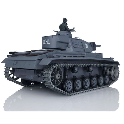 US Stock Henglong 1/16 7.0 Upgraded 3848 German Panzer III L RTR RC Tank BB Infrared Combat BB Smoke Metal Drive Idler Wheels Tracks Gearbox