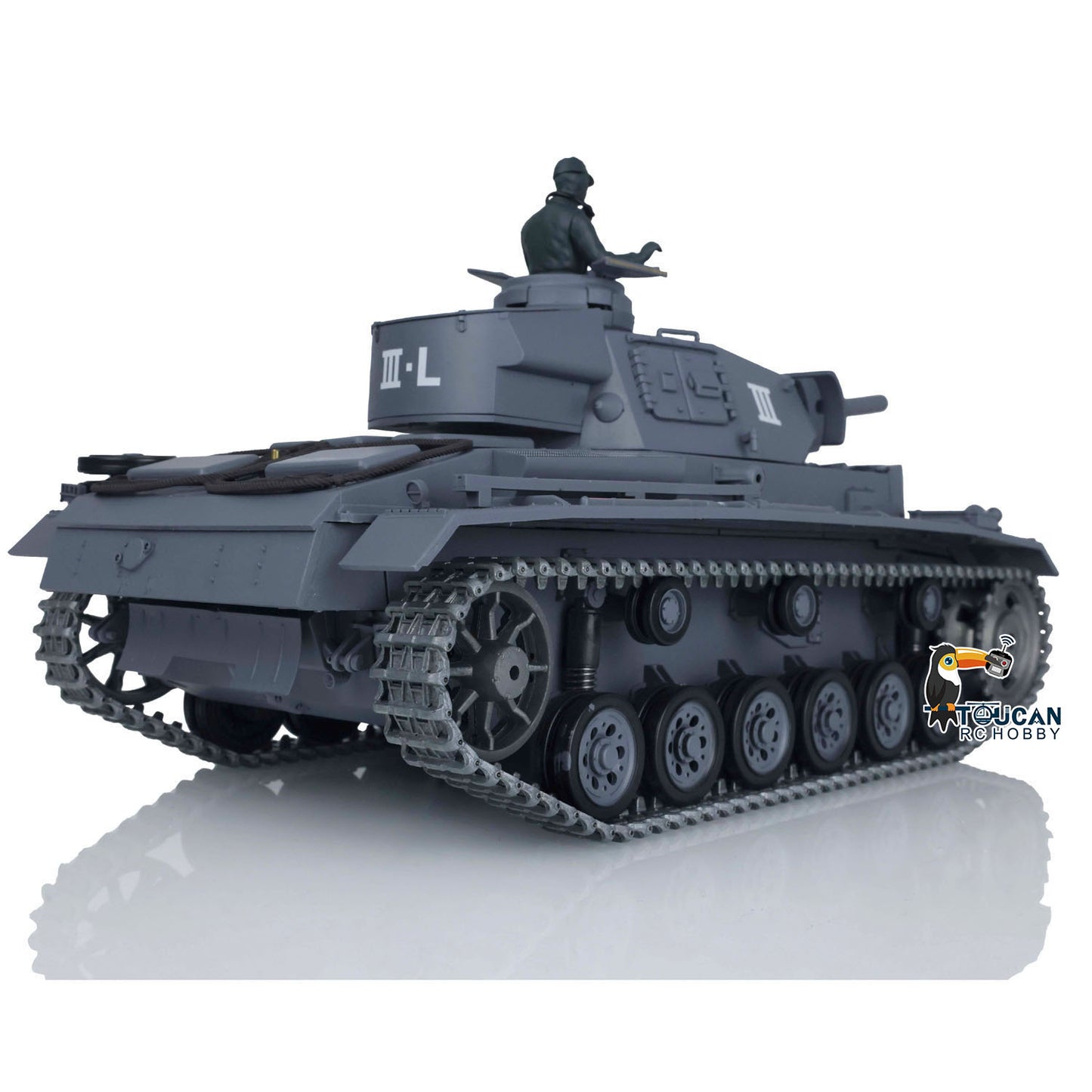 US Stock Henglong 1/16 7.0 Upgraded 3848 German Panzer III L RTR RC Tank BB Infrared Combat Smoke Sound Light Metal Gearbox Tracks Military Vehicle