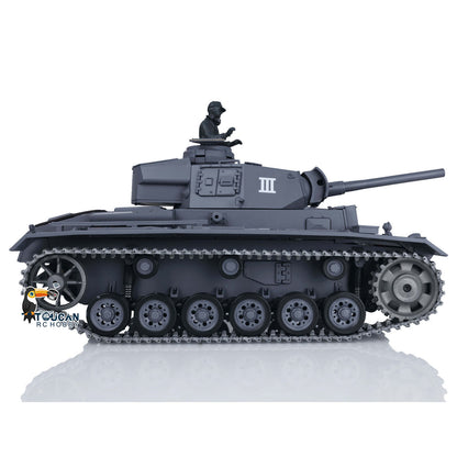 Henglong 1/16 7.0 RC Tank 3848 Upgraded Panzer III L Assembled Metal Tracks Sprocket Idlers Infrared Combat 360 Degree Turret Barrel Lifting Idle Smoke