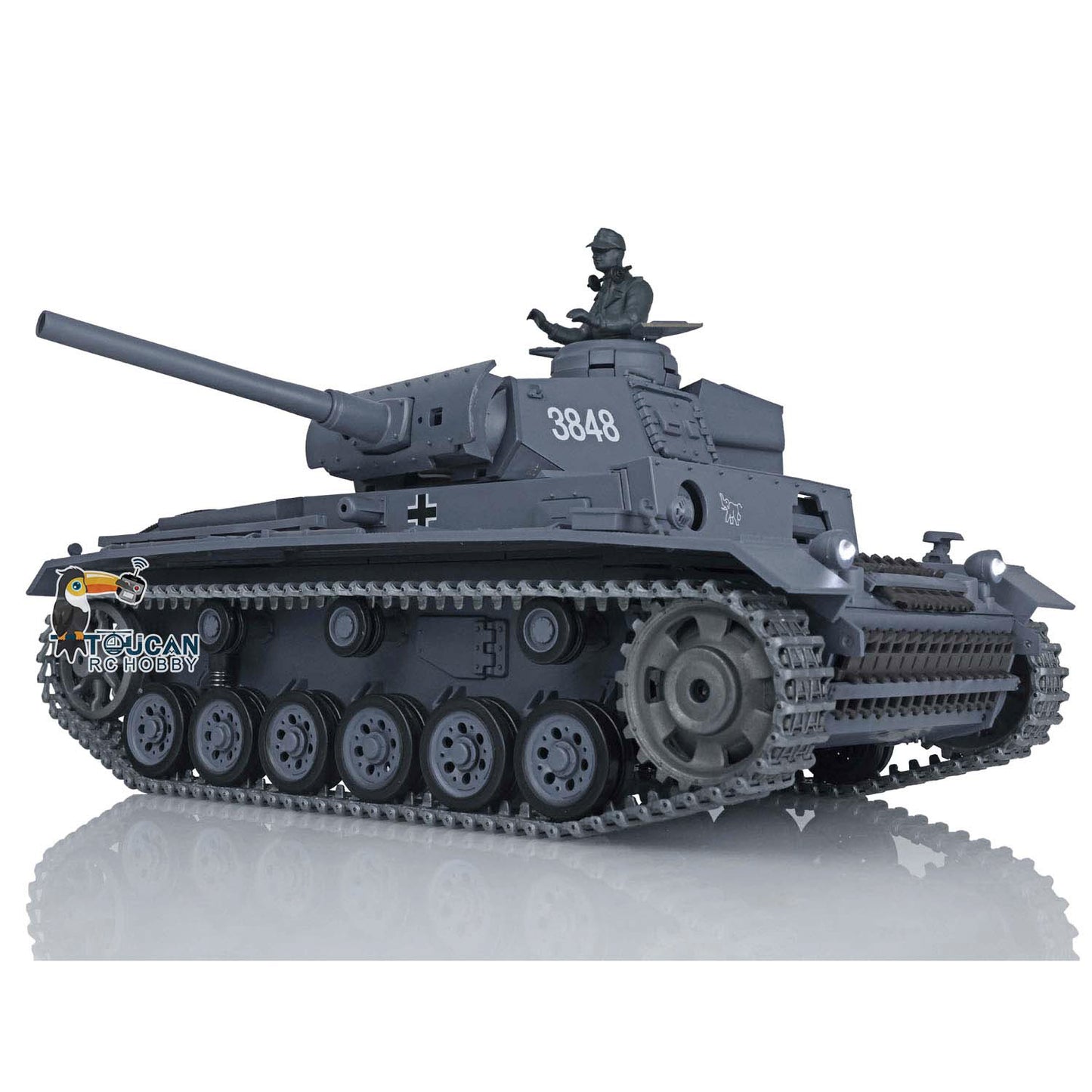 Henglong 1/16 Scale FPV 7.0 Upgraded Panzer III L RTR RC Tank Radio Control 3848 360 Degree Turret Rotation Infrared Combating System