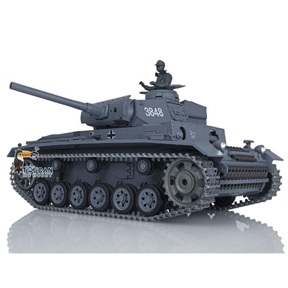 Henglong 1/16 Scale FPV 7.0 Upgraded Panzer III L RTR RC Tank Radio Control 3848 360 Degree Turret Rotation Infrared Combating System