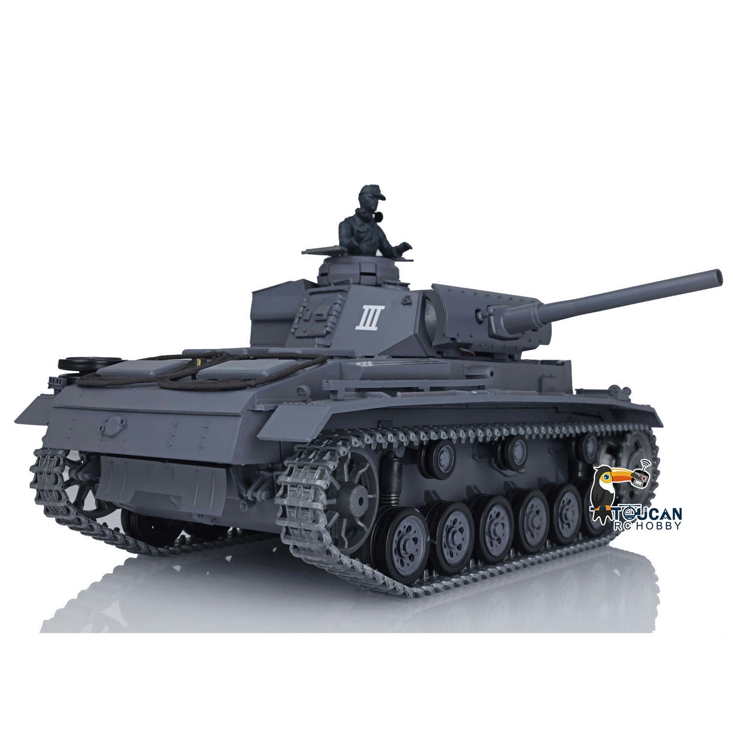 US Stock Henglong 1/16 7.0 Upgraded 3848 German Panzer III L RTR RC Tank BB Infrared Combat Smoke Sound Light Metal Gearbox Tracks Military Vehicle