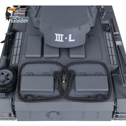 Henglong 1/16 7.0 RC Tank 3848 Upgraded Panzer III L Assembled Metal Tracks Sprocket Idlers Infrared Combat 360 Degree Turret Barrel Lifting Idle Smoke