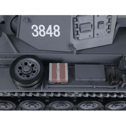 US Stock Henglong 1/16 7.0 Upgraded 3848 German Panzer III L RTR RC Tank BB Infrared Combat BB Smoke Metal Drive Idler Wheels Tracks Gearbox