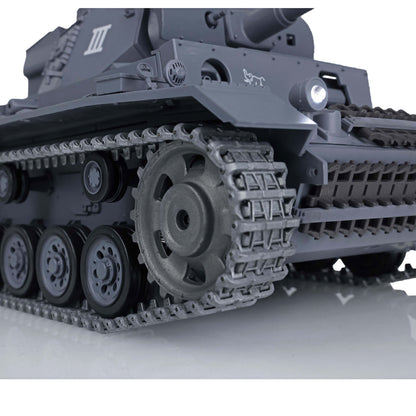 US Stock Henglong 1/16 7.0 Upgraded 3848 German Panzer III L RTR RC Tank BB Infrared Combat BB Smoke Metal Drive Idler Wheels Tracks Gearbox