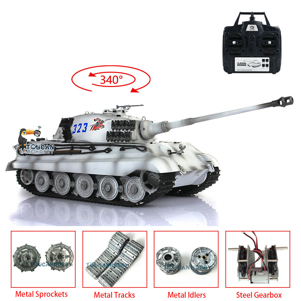 Henglong 1/16 7.0 Upgraded King Tiger 3888A RTR RC Tank with BB Infrared Combat Smoke