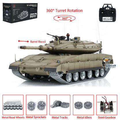$40 OFF 11.11 Flash Sale Henglong 1/16 TK7.0 Professional IDF Merkava MK IV RTR RC Tank 3958 with Barrel Recoil BB IR Smoke Metal Tracks Gearbox Sprockets Idlers Road Wheels