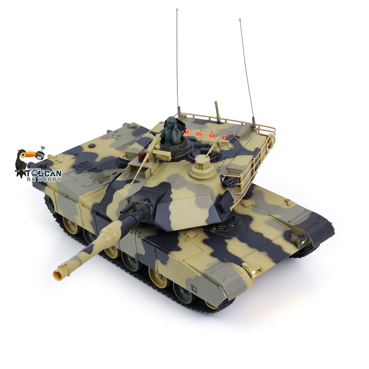 IN Stock Henglong 1/24 Plastic 3816 AbramsM1A2 RC Tank Model with Smoke Infrared Combat Turret Elevation and Depression Sound Light
