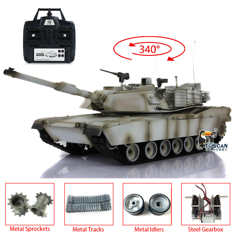 Henglong 1/16 TK7.0 2.4G Promotion USA Abrams M1A2 3918 RTR RC Tank Model with Metal Barrel Sprockets Idlers Wheels
