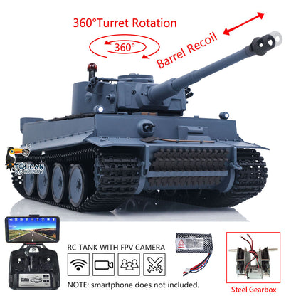Henglong 1/16 TK7.0 Plastic German Tiger I RTR RC Tank 3818 with FPV BB IR 360 Degrees Turret