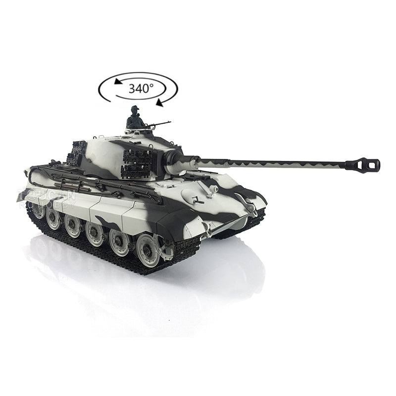 2.4G Henglong 1/16 Yellow 7.0 Plastic German King Tiger RTR RC Tank Model 3888A Radio Control Infrared Combating System Metal Barrel