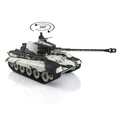 2.4G Henglong 1/16 Yellow 7.0 Plastic German King Tiger RTR RC Tank Model 3888A Radio Control Infrared Combating System Metal Barrel