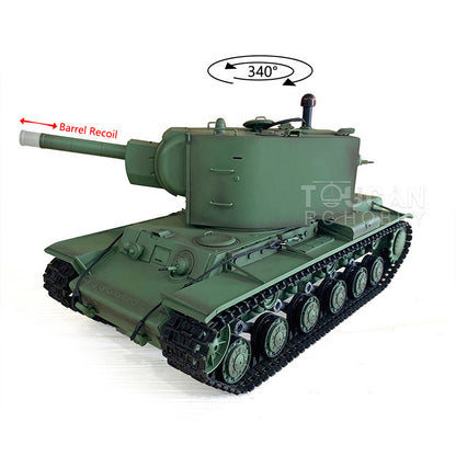 1/16 Henglong 7.0 Plastic Ver Soviet KV-2 Gigant 3949 RTR RC Tank Remote Control Military Vehicle Barrel Recoil BB Infrared Combat Smoke