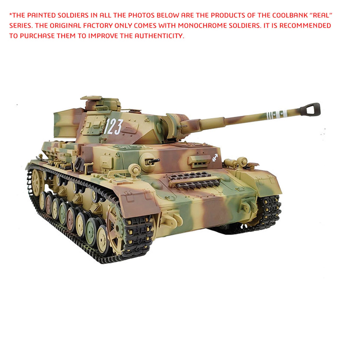 Henglong 1/16 TK7.0 Special Spray Painting Plastic German Panzer IV F2 3859 RTR RC Tank with BB Infrared Combat Smoke