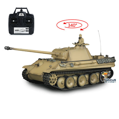 Henglong 1/16 TK7.0 Plastic German Panther G 3879 RTR RC Tank Model with Metal Barrel BB Unit Infrared Combat