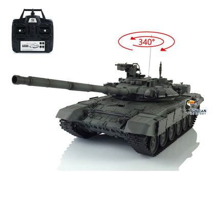 IN Stock 2.4Ghz Henglong 1/16 7.0 Plastic Ver Russia T90 3938 RTR RC Tank Remote Control Military Model BB IR 340 Degree Turret Sound Light