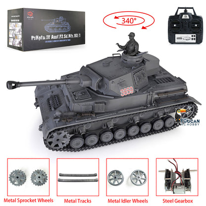 2.4G Henglong 1/16 Snow 7.0 Upgraded Panzer IV F2 RTR RC Tank 3859 Metal Tracks Sprocket Wheels Barrel Infrared Combating System