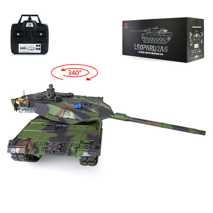 US Stock 2.4Ghz Henglong 1/16 TK7.0 Plastic Leopard2A6 RTR RC Tank Model 3889 Infrared Combat BB Shooting Metal&nbsp;Barrel