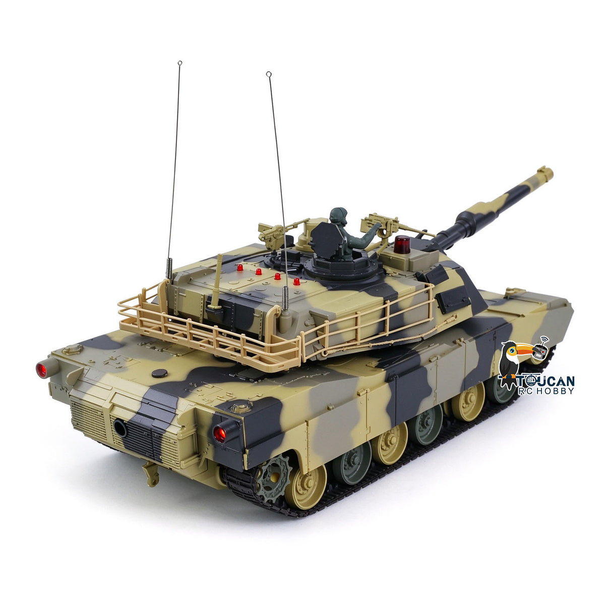 IN Stock Henglong 1/24 Plastic 3816 AbramsM1A2 RC Tank Model with Smoke Infrared Combat Turret Elevation and Depression Sound Light