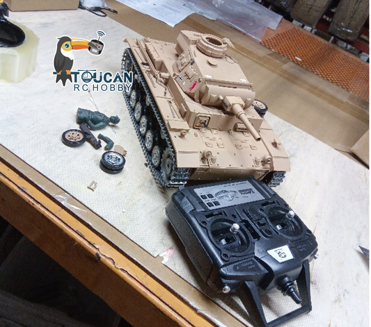 Fast Free Shipping Second Hand US Stock Henglong 1/16 3849 RTR RC Tank 7.0 Panzer III H BB IR 360 Degree Turret Smoke Metal Drive Road Wheels Idlers Tracks Gearbox