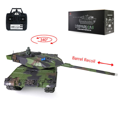 Henglong 1/16 7.0 Plastic M1A2 Abrams 3918 Leopard2A6 3889 RTR RC Tank BB Infrared Combat Smoke Barrel Recoil Sound Light System