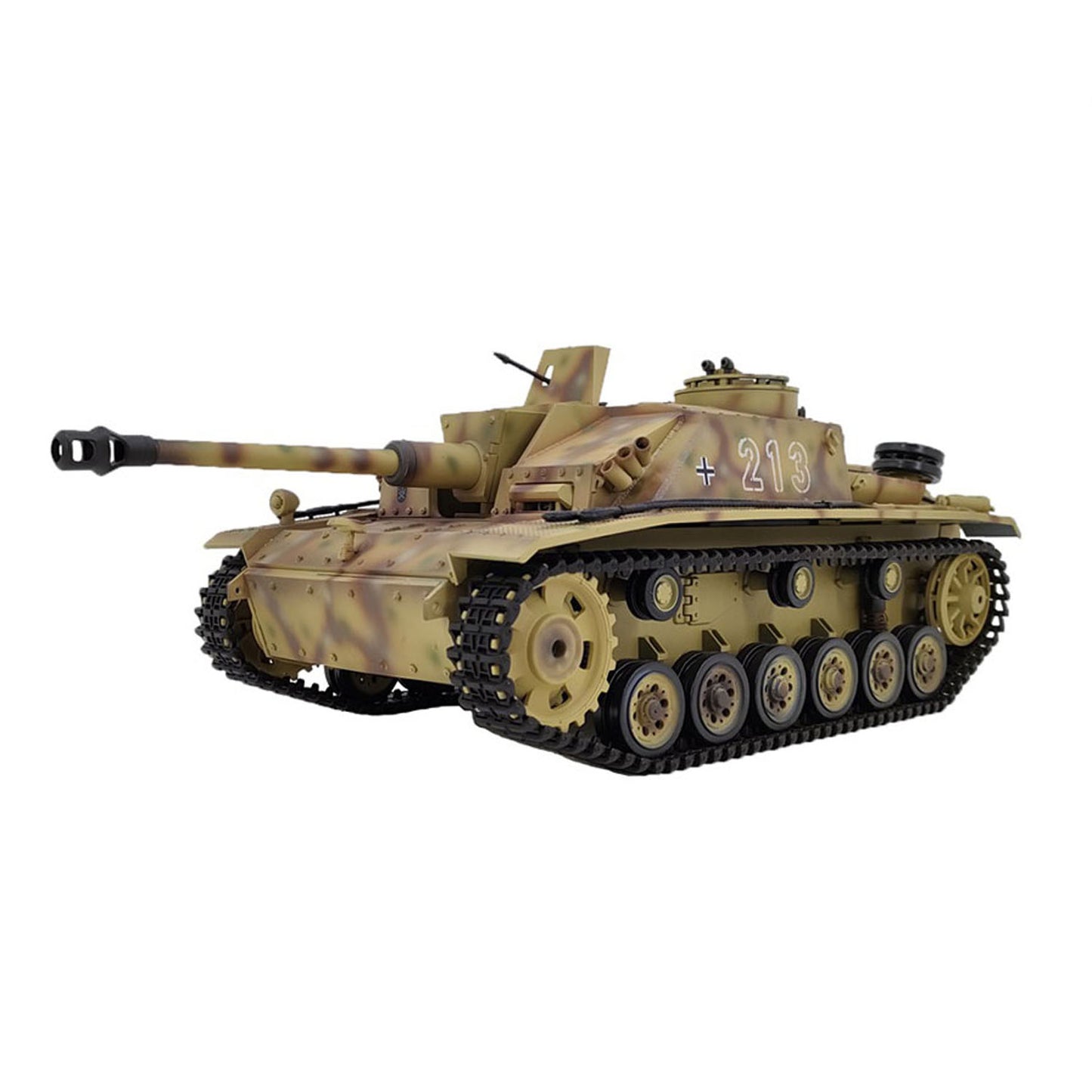 2.4G Henglong 1/16 7.0 Plastic German Stug III RTR RC Tank Model 3868 BB IR Steel Gearbox 1800MAH Battery Radio Sound Lights