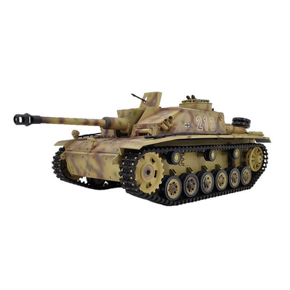 2.4G Henglong 1/16 7.0 Plastic German Stug III RTR RC Tank Model 3868 BB IR Steel Gearbox 1800MAH Battery Radio Sound Lights