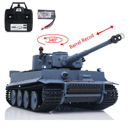 2.4 Ghz Henglong 1/16 7.0 Plastic 3818 Tiger I RTR RC Tank Infrared Combat BB Sounds Lights Smoke Model Metal Barrel Recoil