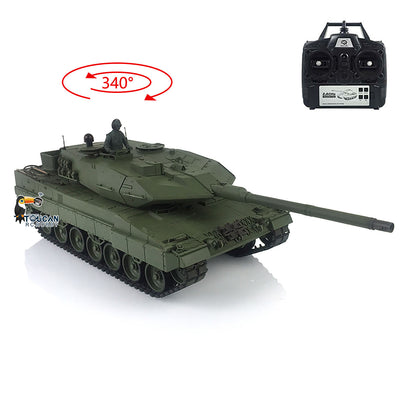 2.4Ghz Henglong 1/16 7.0 Plastic Ver Leopard2A6 RTR RC Tank Model 3889 BB IR Smoke 340 Degree Turret Light Sound Remote Control Military Model