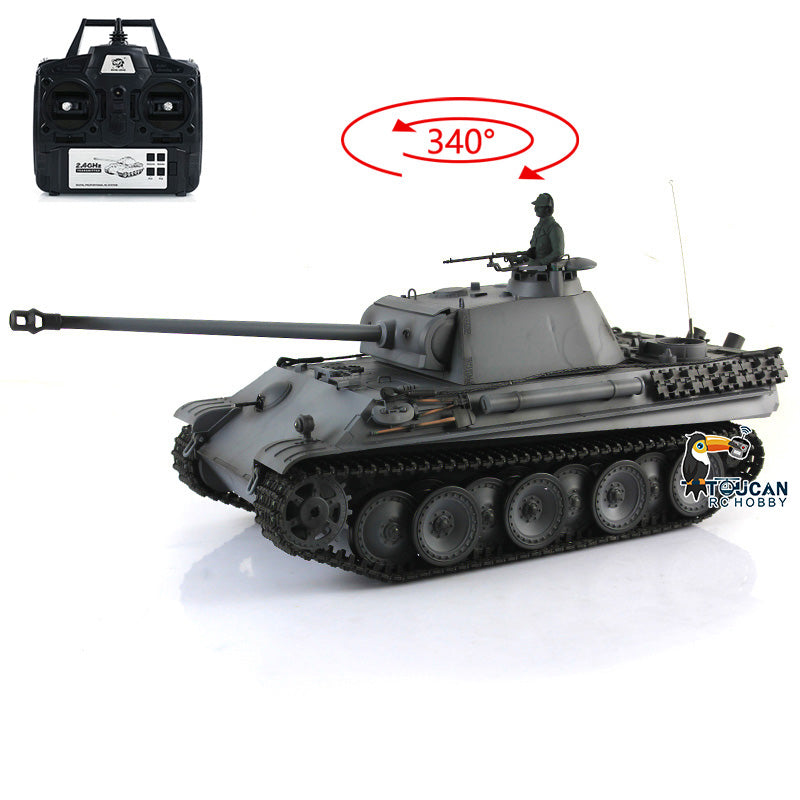 Henglong 1/16 TK7.0 Plastic German Panther G 3879 RTR RC Tank Model with Light Sound Metal Barrel