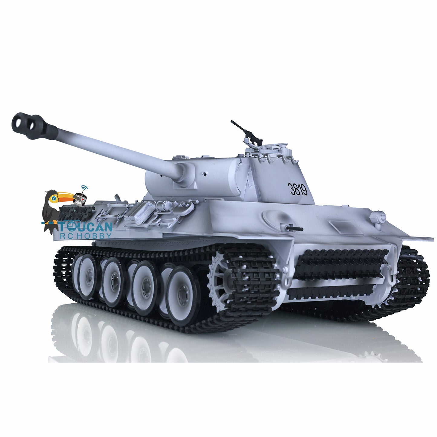 2.4Ghz Henglong 1/16 Snow 7.0 Plastic Ver German Panther V RTR RC Tank Remote Control Vehicle 3819 Infrared Combating System