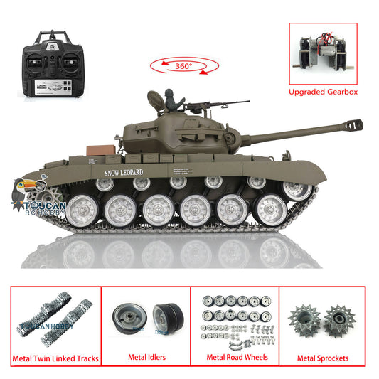 IN STOCK Henglong 1/16 TK7.0 M26 RTR RC Tank 3838 w/ Metal Tracks w/ Double Rubber Pad 360 Degrees Rotating Turret Metal Sprocket Road Wheels