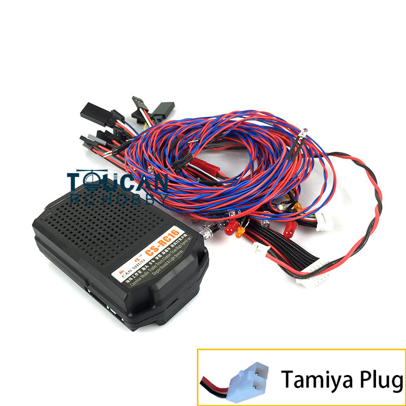 CS RC16 2 in 1 Light Sound System Set 1.5 Inches Speaker for 1/14 RC Crawler Tractor Trucks Off-road Vehicle DIY Acceessories