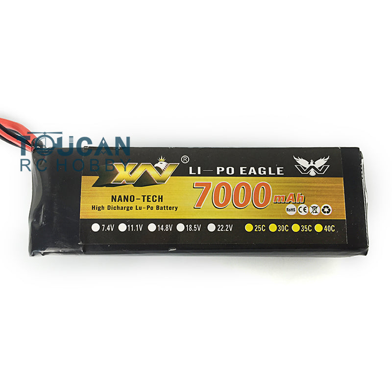 1/16 Henglong 7.4V 7000MAH Lipo Battery Model Tank Upgraded With XT60 Tamiya Charger Plug Electronic Parts For 3818/3819 RC Tank