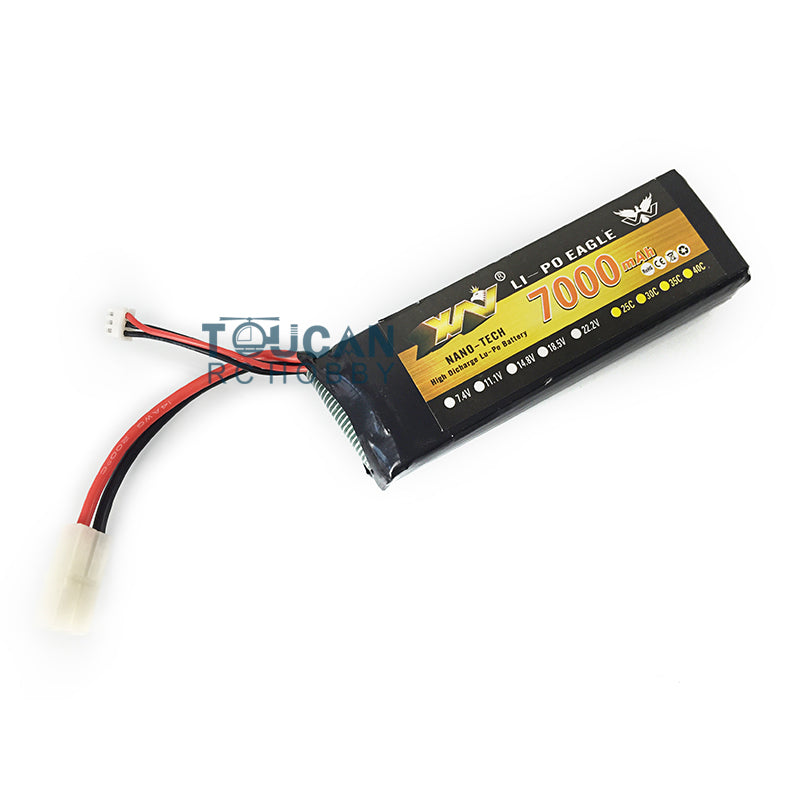 1/16 Henglong 7.4V 7000MAH Lipo Battery Model Tank Upgraded With XT60 Tamiya Charger Plug Electronic Parts For 3818/3819 RC Tank