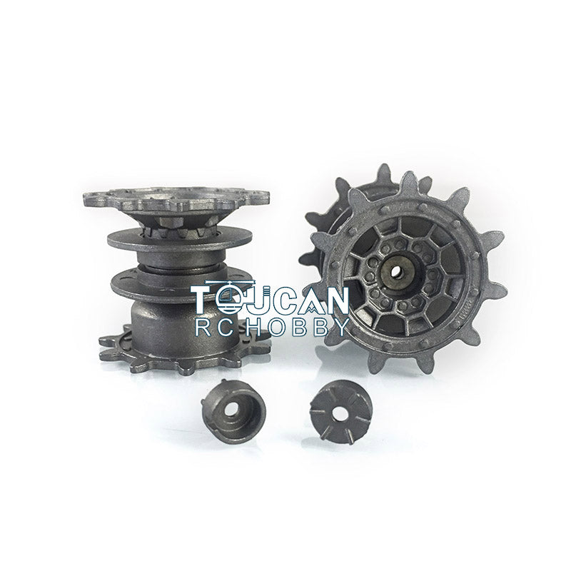 Metal Tracks Sprockets Idlers Adjuster Driving Axle Bearing Suspension Arms Protection Net For HL RC 1/16 3889 Tank Model Parts
