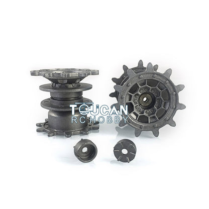 Metal Tracks Sprockets Idlers Adjuster Driving Axle Bearing Suspension Arms Protection Net For HL RC 1/16 3889 Tank Model Parts