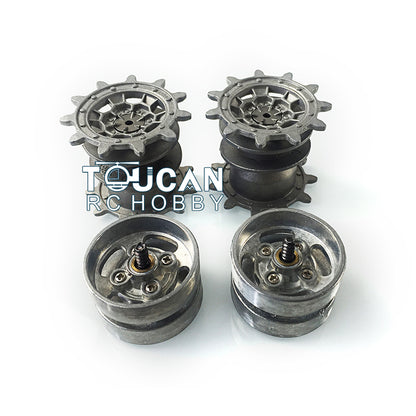 Metal Tracks Sprockets Idlers Adjuster Driving Axle Bearing Suspension Arms Protection Net For HL RC 1/16 3889 Tank Model Parts