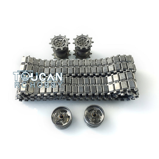 Metal Tracks Sprockets Idlers for Henglong 1/16 Scale German Leopard2A6 RC Tank 3889 Radio Controlled Armored Cars DIY