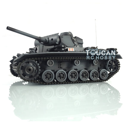 Henglong 1/16 7.0 RC Tank 3848 Upgraded Panzer III L Assembled Metal Tracks Sprocket Idlers Infrared Combat 360 Degree Turret Barrel Lifting Idle Smoke