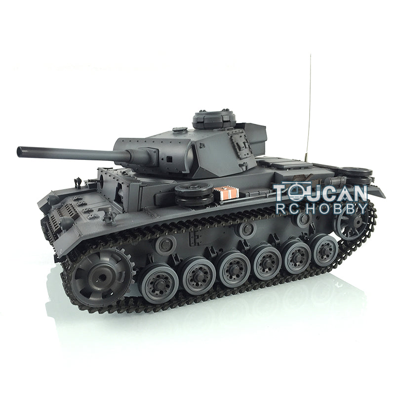 2.4G Henglong 1/16 7.0 Plastic German Panzer III L RTR RC Tank Model 3848 Metal Tracks Sprockets Idler Wheels Infrared Combating System BB Unit