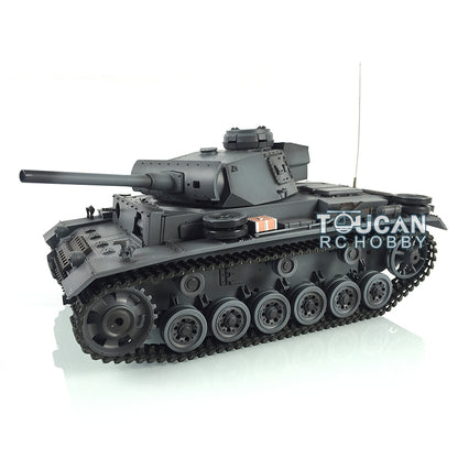 2.4G Henglong 1/16 7.0 Plastic German Panzer III L RTR RC Tank Model 3848 Metal Tracks Sprockets Idler Wheels Infrared Combating System BB Unit