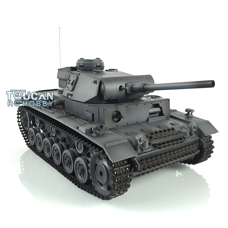 Henglong 1/16 RTR RC Tank 3848 TK7.0 Customized Panzer III L 360 Degrees Rotating Turret FPV Metal Tracks Road Wheels Smoking Gearbox