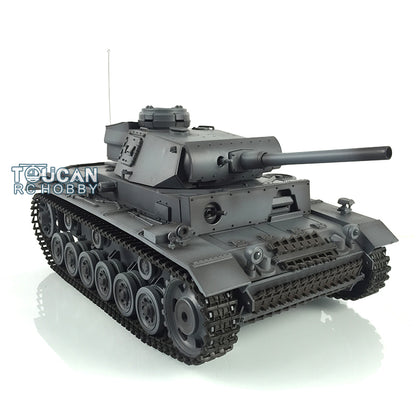 Henglong 1/16 Radio Control Tank Plastic Panzer III L TK7.0 Tank 3848 RC Tank w/ Smoking Gearbox Sound Effect Road Wheels Smoking