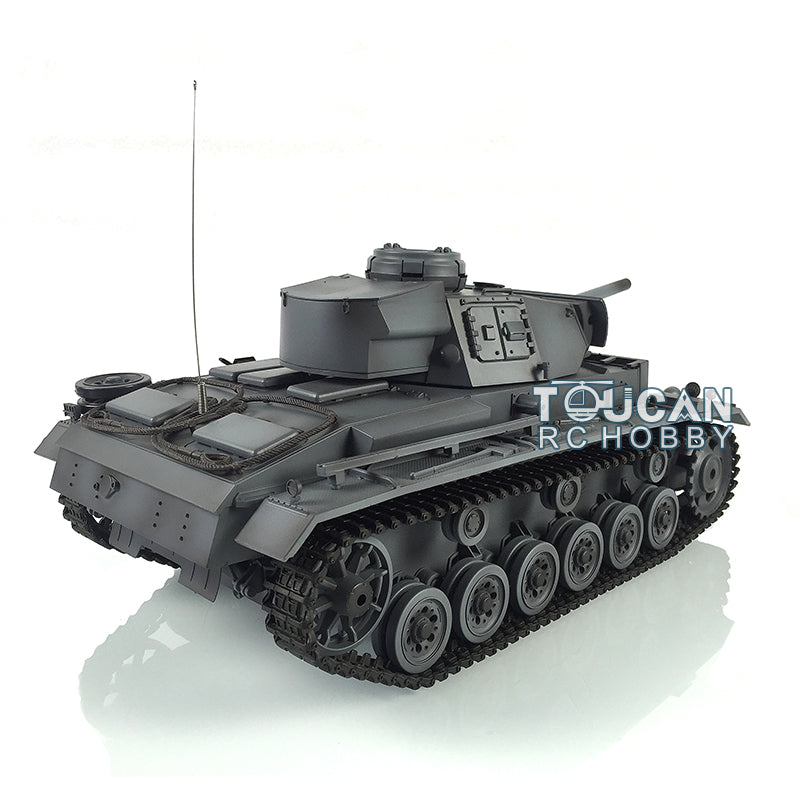 Henglong 1/16 Radio Control Tank Plastic Panzer III L TK7.0 Tank 3848 RC Tank w/ Smoking Gearbox Sound Effect Road Wheels Smoking