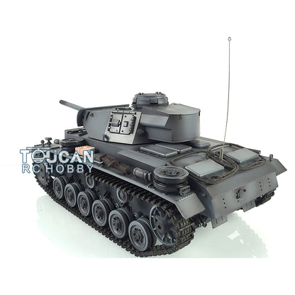 Henglong 1/16 7.0 RC Tank 3848 Upgraded Panzer III L Assembled Metal Tracks Sprocket Idlers Infrared Combat 360 Degree Turret Barrel Lifting Idle Smoke