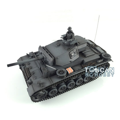 Henglong 1/16 7.0 RC Tank 3848 Upgraded Panzer III L Assembled Metal Tracks Sprocket Idlers Infrared Combat 360 Degree Turret Barrel Lifting Idle Smoke