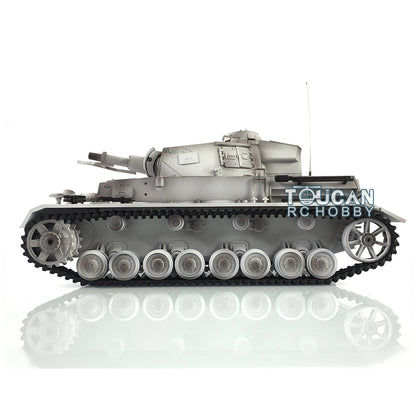 Henglong 1/16 Snow 7.0 Customized Panzer IV F RTR RC Tank 3858 Metal Wheels 360 Degree Turret Rotation Smoking Infrared Combating System