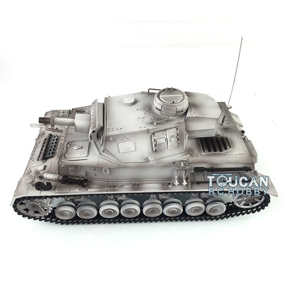 Henglong 1/16 Snow 7.0 Customized Panzer IV F RTR RC Tank 3858 Metal Wheels 360 Degree Turret Rotation Smoking Infrared Combating System